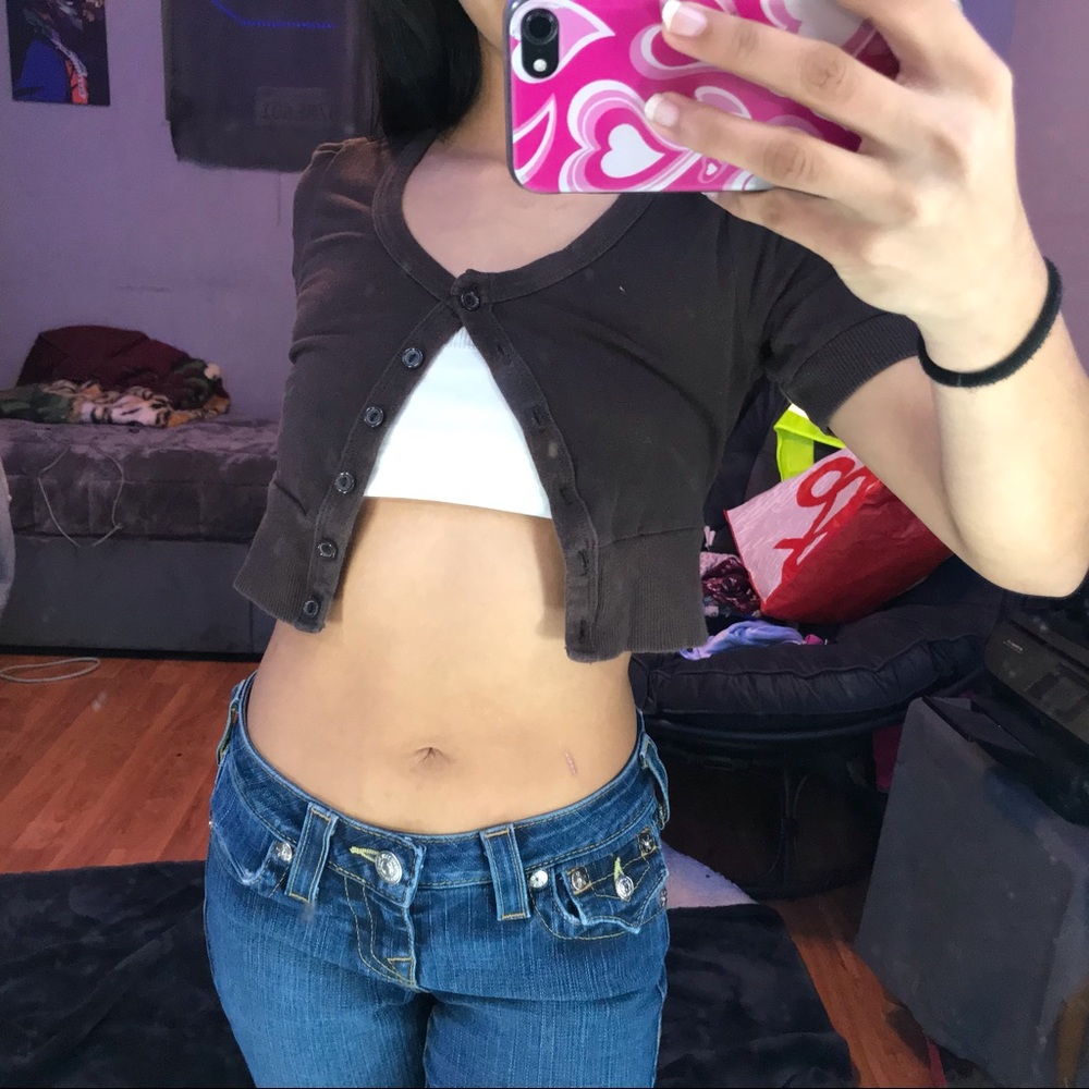 Brown cardigan top